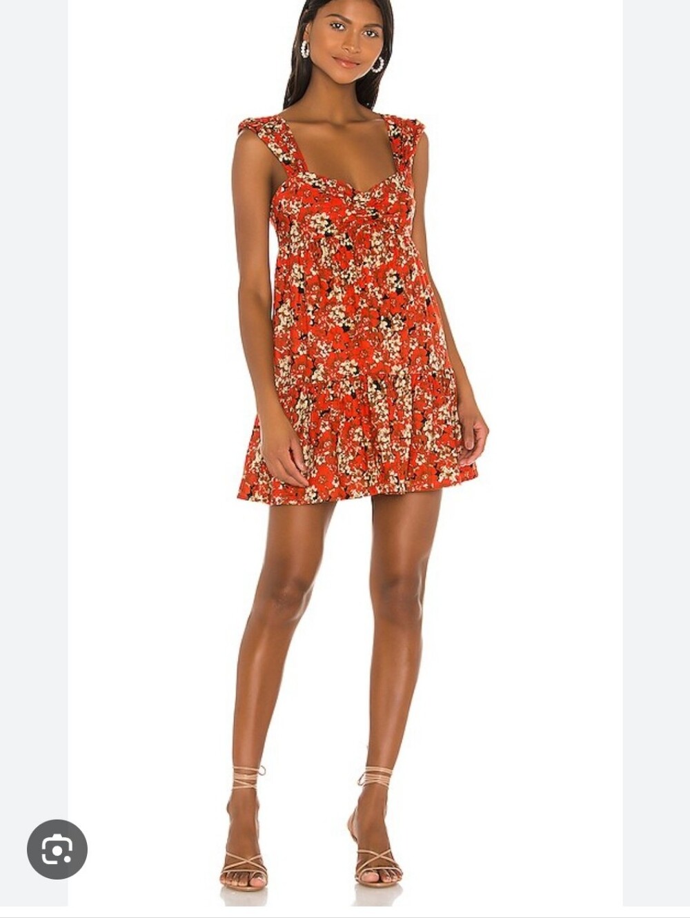 Free People Pattern Play Mini Dress In Red - Picture 2 of 7